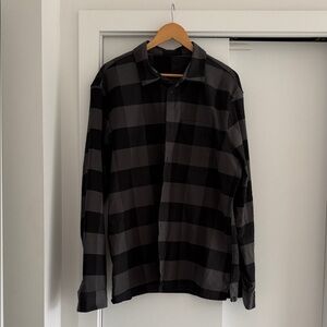 Lululemon Athletica Black and Gray Checkered Shirt